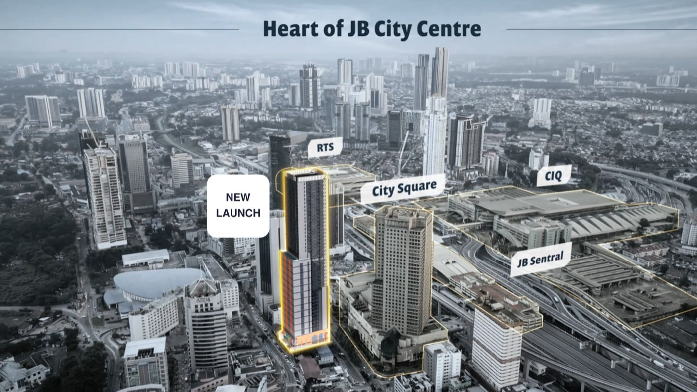 Aerial view of JB city centre